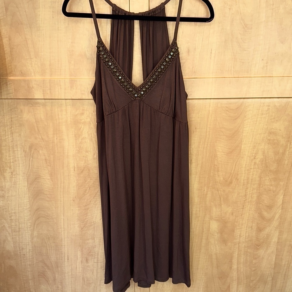 Y2K Vintage Halter Dress with Jewel Studs, by INC International Concepts